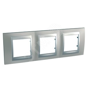 Unica TOP Никель/Алюминий Рамка 3-ая | MGU66.006.039 | Schneider Electric - Schneider Electric