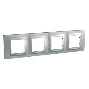 Unica TOP Никель/Алюминий Рамка 4-ая | MGU66.008.039 | Schneider Electric - Schneider Electric