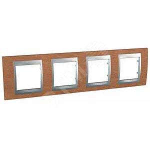 Unica TOP Вишня/Алюминий Рамка 4-ая | MGU66.008.0M2 | Schneider Electric - Schneider Electric