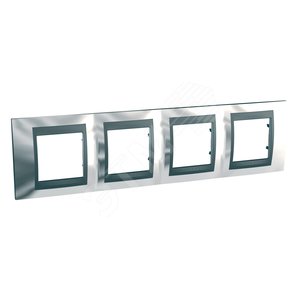 Unica TOP Хром/Графит Рамка 4-ая | MGU66.008.210 | Schneider Electric - Schneider Electric