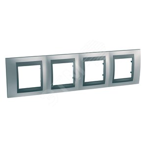 Unica TOP Хром матовый/Графит Рамка 4-ая | MGU66.008.238 | Schneider Electric - Schneider Electric