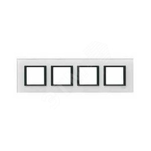 Unica CLASS Белое стекло Рамка 4-ая | MGU68.008.7C2 | Schneider Electric - Schneider Electric
