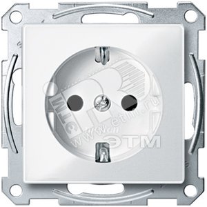 M-Trend Розетка с заземлением со шторками в рамку белая - Schneider Electric