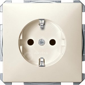 Sys D Розетка с заземлением со шторкой в рамку бежевая SCHUKO - Schneider Electric