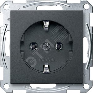 Sys M Розетка без шторок в рамку антрацит SCHUKO