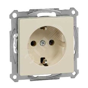M-Trend Розетка с заземлением без шторок в рамку бежевая (MTN2301-1344) - Schneider Electric