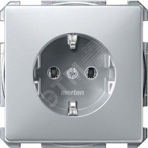 Механизм розетки с заземлением без шторок алюминий (MTN2301-4060) - Schneider Electric