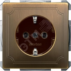 Sys D Розетка с заземлением без шторок античная латунь SCHUKO (MTN2301-4143)