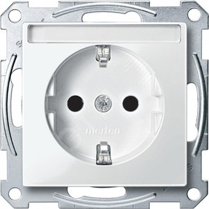 Механизм розетки Schuko с полем для надписи белый - Schneider Electric