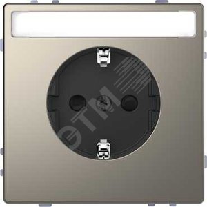D-Life РОЗЕТКА 16А с з/к и полем для надписи, НИКЕЛЬ , SD | MTN2302-6050 | Schneider Electric - Schneider Electric