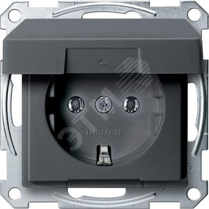 Механизм розетки Schuko с крышкой антрацит - Schneider Electric