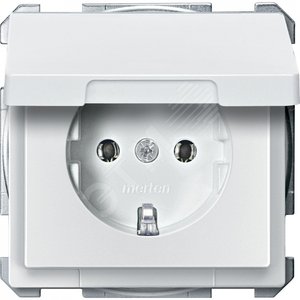 MERTEN Механизм розетки 16А с з/к б/шт. c крышкой бел. QF SD | MTN2311-4019 | Schneider Electric - Schneider Electric