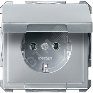 Механизм розетки Schuko с крышкой алюминий - Schneider Electric