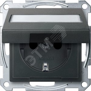 Механизм розетки Schuko с крышкой антрацит (MTN2312-0414) - Schneider Electric