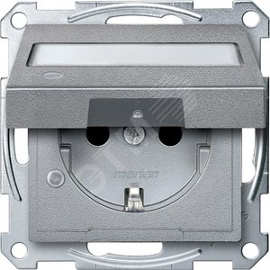 Механизм розетки Schuko с крышкой алюминий - Schneider Electric
