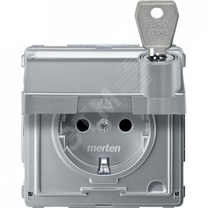 Механизм розетки Schuko с замком алюминий - Schneider Electric