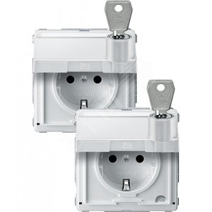 Механизм розетки Schuko с крышкой белый - Schneider Electric