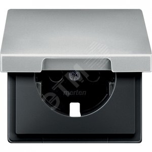 Центральная плата с крышкой для механизма розетки Schuko сталь (MTN2340-4146) - Schneider Electric