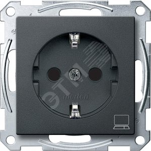 Механизм розетки Schuko с символом Компьютер антрацит - Schneider Electric