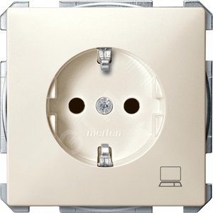 Механизм розетки Schuko с маркировкой Компьютер бежевый - Schneider Electric