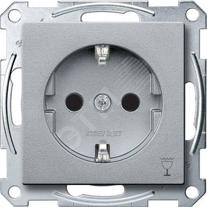 Механизм розетки Schuko с символом Посудомоечная машина алюминий - Schneider Electric