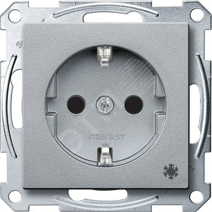 Механизм розетки Schuko с символом Холодильник алюминий - Schneider Electric