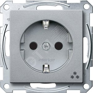 Механизм розетки Schuko с символом Морозильная камера алюминий (MTN2355-0460) - Schneider Electric