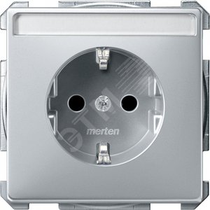 Механизм розетки Schuko с полем для надписи алюминий (MTN2402-4060) - Schneider Electric