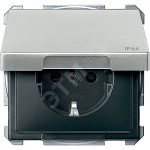 Механизм розетки Schuko с крышкой алюминий - Schneider Electric