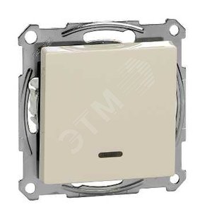 Выключатель одноклавишный, с подсветкой, в рамку, бежевый (MTN3131-1344)