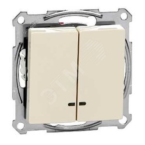 M-Trend Выключатель двухклавишный с подсветкой в рамку бежевый - Schneider Electric