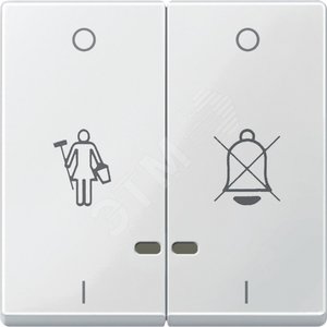 Клавиша 2шт перечеркнутый звонок/горничная световая индикация белый