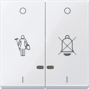 Клавиша 2шт перечеркнутый звонок/горничная световая индикация белый