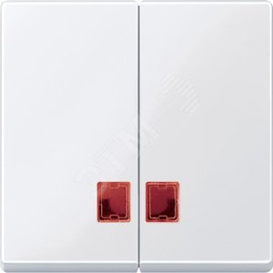 Клавиша 2шт с красным окошком для светоиндикатора белый - Schneider Electric