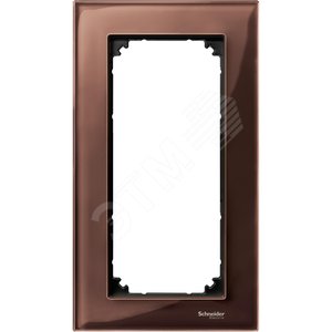 Рамка 2 поста стеклянная без перегородки махагон (MTN4025-3215)