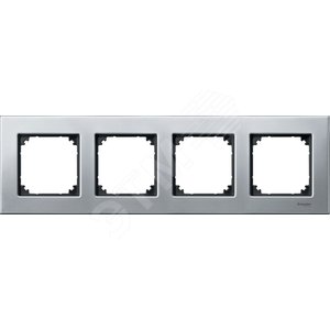 Рамка 4 поста металлическая плат.серебро - Schneider Electric