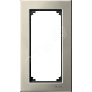 Рамка 2 поста металлическая без перегородки титан - Schneider Electric