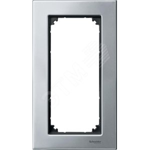 Рамка 2 поста металлическая без перегородки плат.серебро (MTN403860) - Schneider Electric