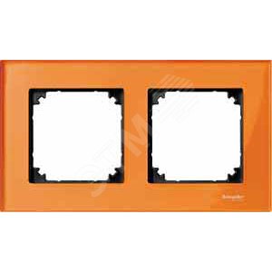 Рамка 2 поста стеклянная оранжевый кальцит - Schneider Electric