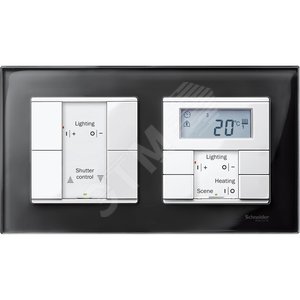 Рамка 2 поста стеклянная черный оникс (MTN404203)