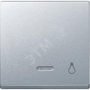 Клавиша с окошком для светоиндикатора СВЕТ алюминий