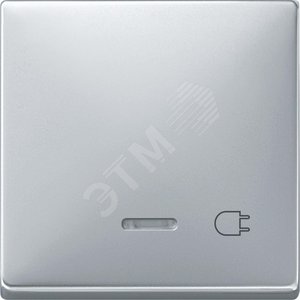 Клавиша с окошком для светоиндикатора РОЗЕТКА алюминий (MTN437260) - Schneider Electric
