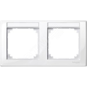 Рамка 2 поста с полем для надписи M-SMART горизонтальная белый