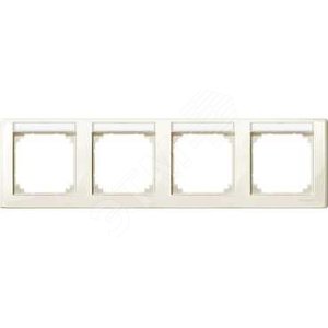 Рамка M-SMART 4-местная с полем для надписи горизонтальная бежевая