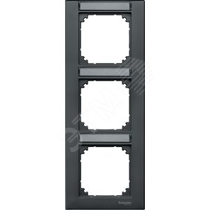 Рамка 3 поста с полем для надписи M-PLAN вертикальная антрацит (MTN476314) - Schneider Electric