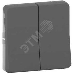 Переключатель двухклавишный MUREVA S двухклавишный переключатель, 6+6, механизм, антрацит, IP55 (MUR35019)