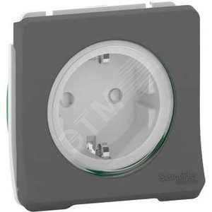 Mureva Styl Антрацит Розетка с/з и шт., винт. клеммы, IP55 | MUR36135 | Schneider Electric - Schneider Electric