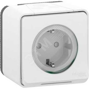 MUREVA S розетка с з/к. и шт., открытой установки, белый,IP55 - Schneider Electric