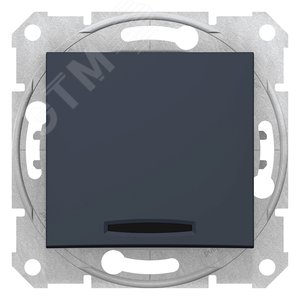 Выключатель одноклавишный, с подсветкой, в рамку, графит (SDN1400170) - Schneider Electric
