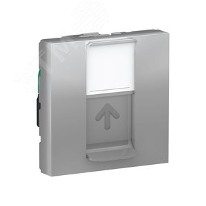 Розетка UNICA MODULAR компьютерная RJ45 одиночная категория 5е UTP 2 модуля алюминий (NU341130) - Schneider Electric
